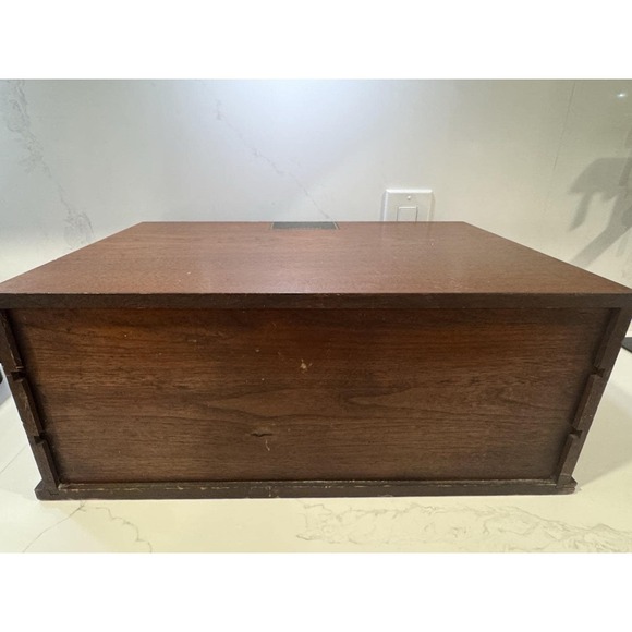 Antique Spool Cabinet Clark's O.N.T 3 Drawers W Label Vintage - Picture 8 of 12